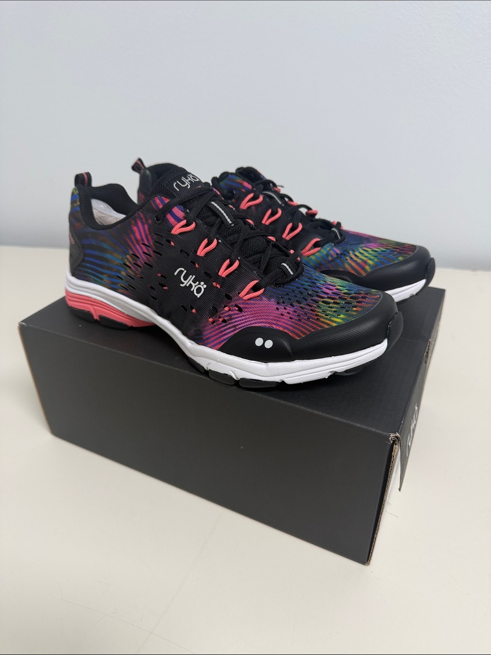 Ryka Women's Multicolor Athletic Sneakers with Black and Pink Details